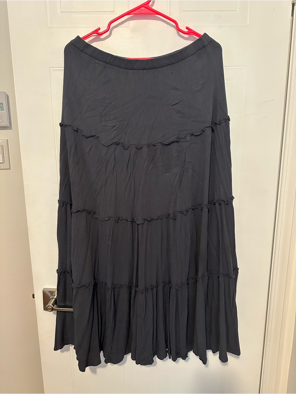TWIK Navy Tiered Maxi Skirt